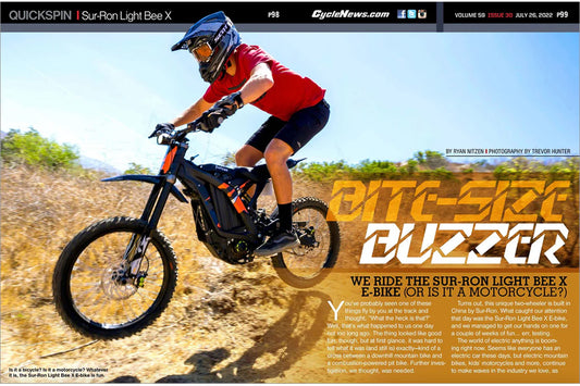 Surron Makes Cycle News Magazine!